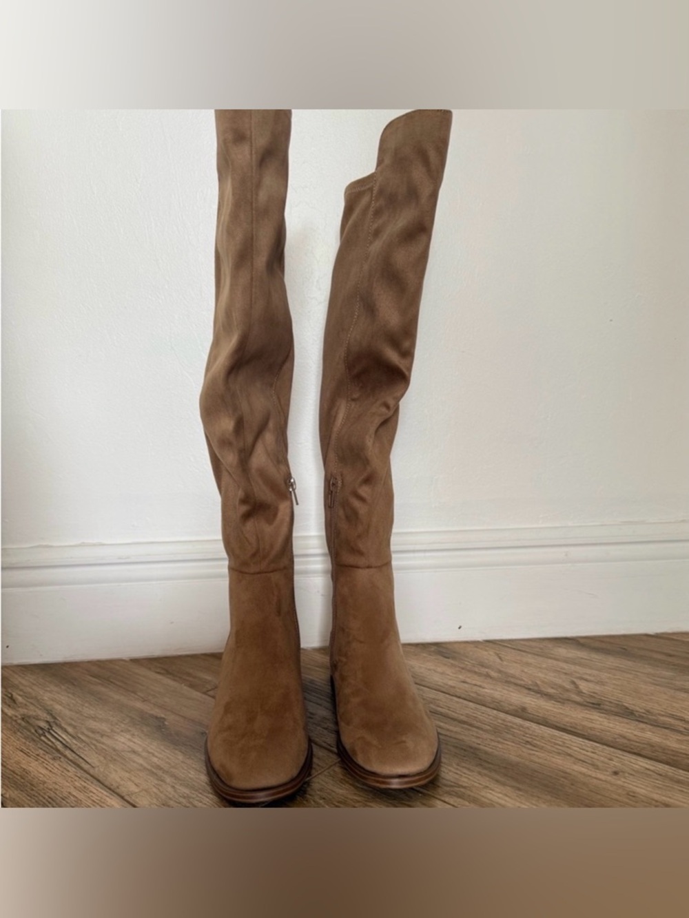 Women's Over-the-Knee Suede Boots in Brown Nine West